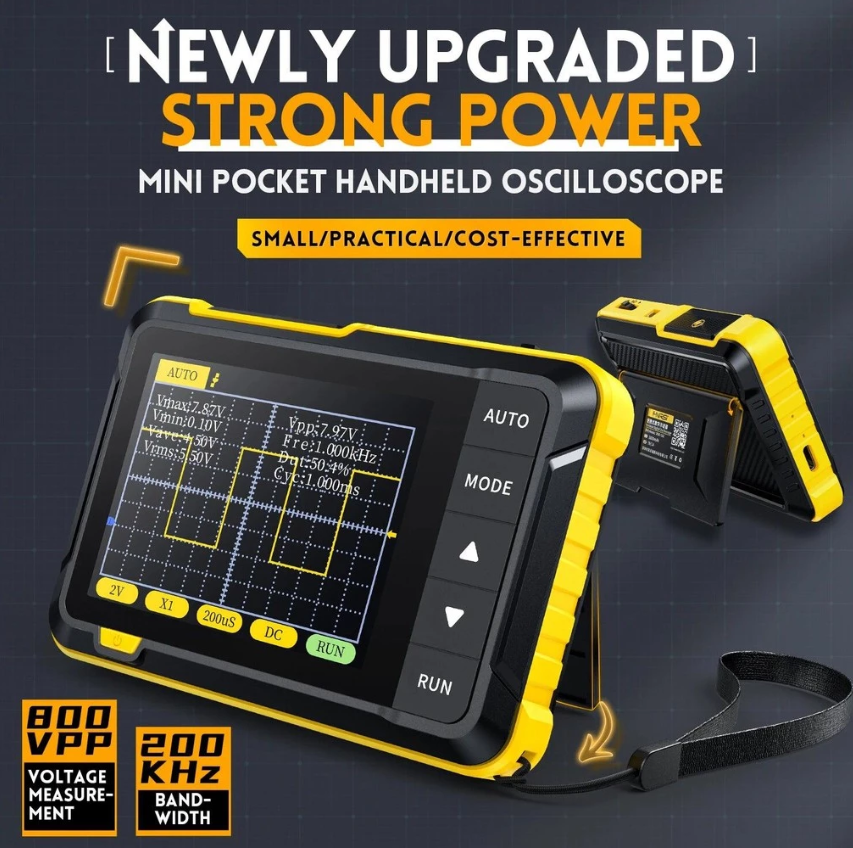 FNIRSI DSO152 Mini Handheld Digital Oscilloscope Latest Version 2.5MSa/s 200KHz Analog Bandwidth 800 VPP with PWM Output